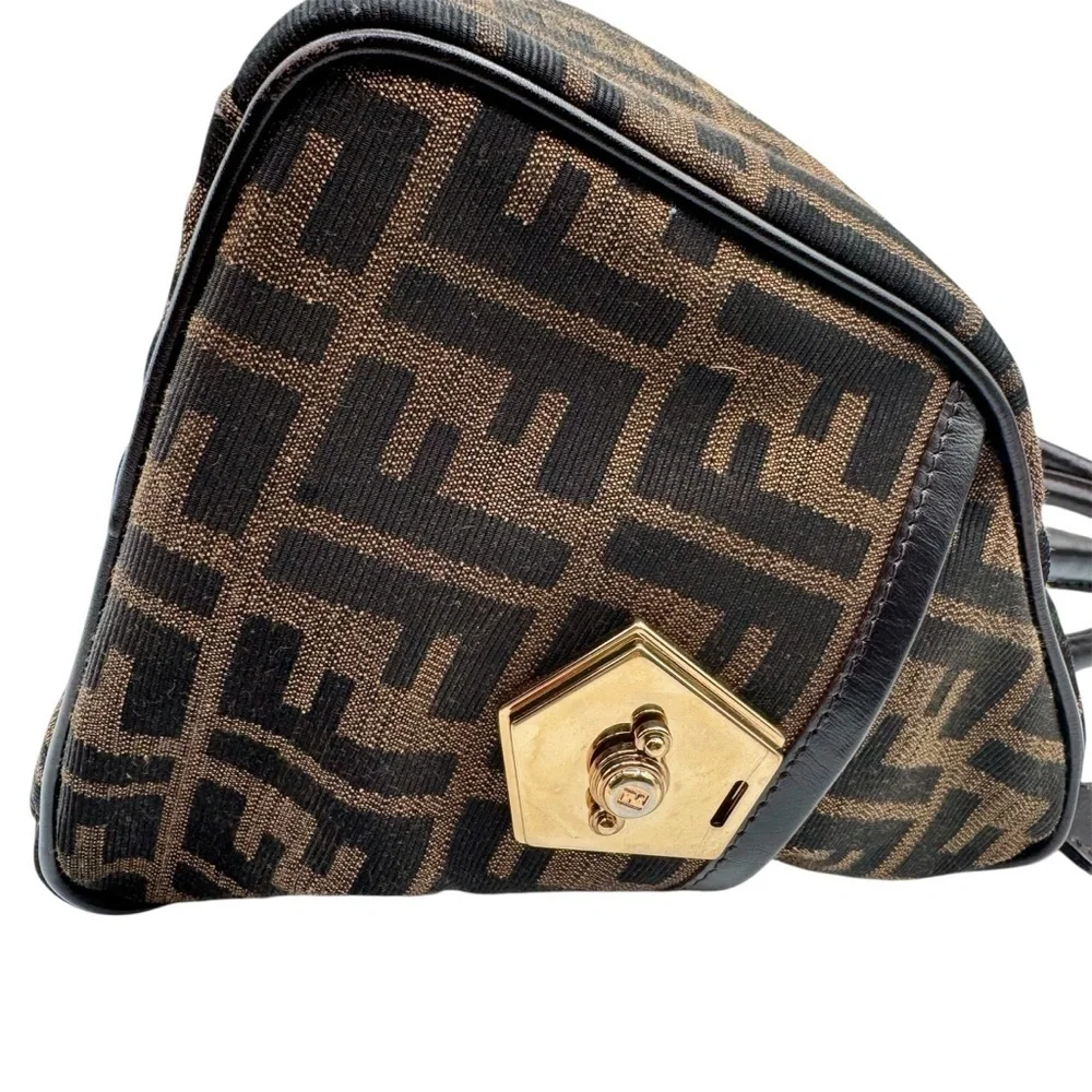 Fendi Zucca Brown and Black Satchel | Very Good Condition